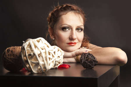 young woman portrait close-upの写真素材