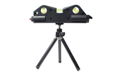 Black small fluid level on a tripod isolated