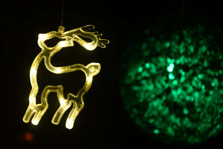 Lighting reindeer shape of festival Christmasの写真素材