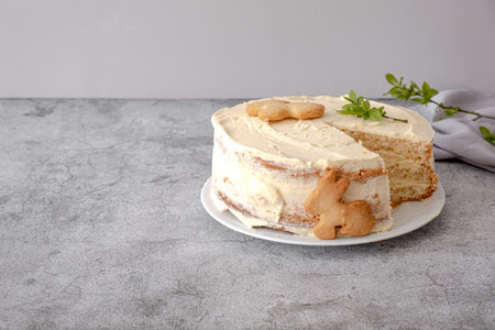 Easter Bunny Cake. Happy Easterの写真素材