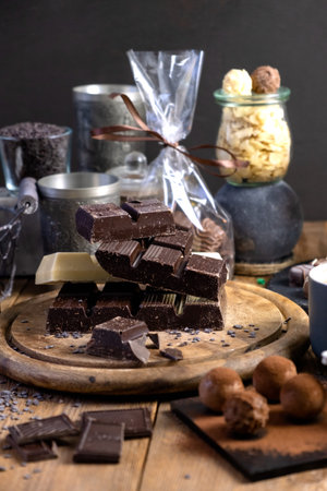 Dark chocolate, chocolates, chocolate truffles
