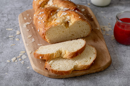 Easter sweet bread. Easter time, springtime.の写真素材