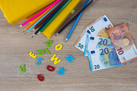 Financial budget for education concept. Back to school concept.の写真素材