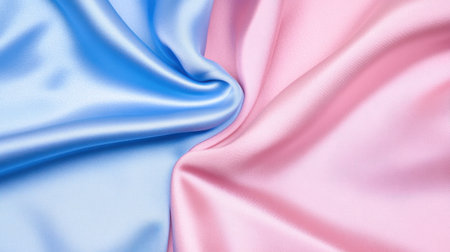 Elegant fabric in pastel shades draped smoothly for fashion and interior backgroundsの素材