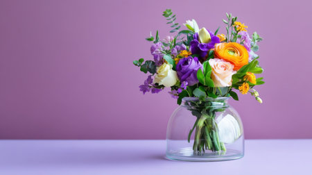 Stunning floral arrangement preserved in a decorative glass cloche, pastel backgroundの素材