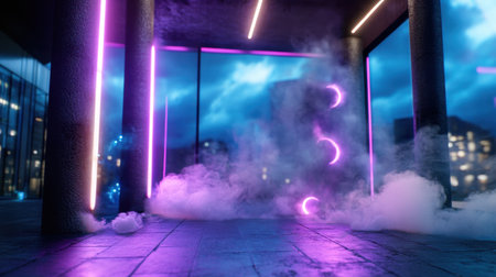 Bright lights and magical aura emanating from mystical book pagesの素材