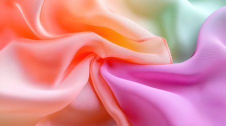 Flowing textile texture in soft hues of pastel silk for fashion backdropsの素材