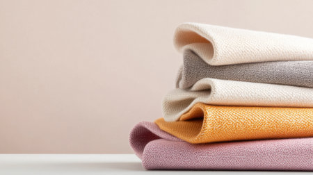 Delicate pastel tones in smooth textile folds for modern fashion brandingの素材