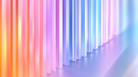 Delicate pastel gradient stripes arranged in a clean abstract format, ideal for soft web themesの素材