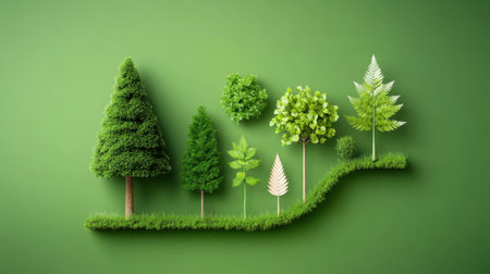 Green tree lifecycle diagram from tiny sprout to fully grown tree, eco-friendly and educational designの素材