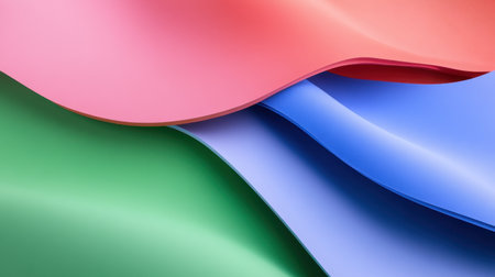 Smooth abstract texture with layered gradient colors in red, blue, and green for bold designsの素材