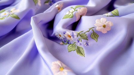 Vintage-inspired fabric in lavender and blush with subtle flowers, great for decor and fashion backdropsの素材