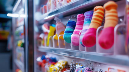 A vending machine filled with random non-edible items like socks, toys, and keysの素材