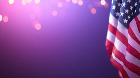 American flag waving gently, Memorial Day tribute concept with stars and stripesの素材