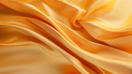 This image features an elegant silky fabric in soft warm orange hues, perfect for use in design projects, fashion displays, or interior aesthetics.の素材