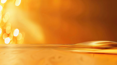 This visually stunning image features a shimmering gold surface with a soft flowing texture, set against a warm glowing background, evoking luxury and elegance.の素材