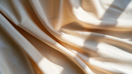 Discover the beauty of soft cream fabric, elegantly draped and illuminated by gentle light shadows. Ideal for design applications, textile displays, or aesthetic inspirations.の素材