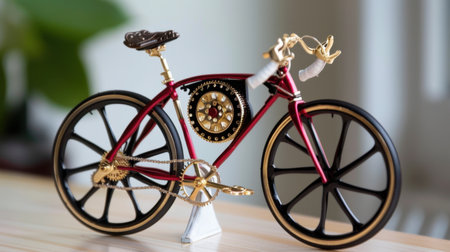 This striking vintage bicycle model features intricate details and a unique design, perfect for home decor or as a collectible piece to showcase.の素材