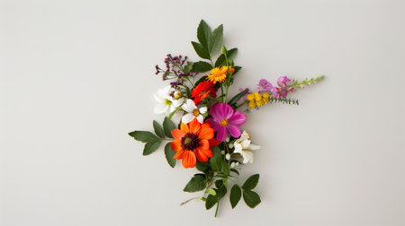 This stunning floral arrangement showcases a variety of vibrant flowers against a soft background, embodying the beauty and freshness of nature. Perfect for designs.の素材