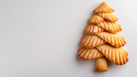 A beautifully arranged cookie shaped like a Christmas tree, perfect for holiday gatherings and festive events. This sweet treat adds charm and delight to any celebration.の素材