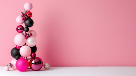 Celebrate with this vibrant balloon arrangement against a soft pink background. Perfect for event decorations, this image captures festive joy and creativity.の素材