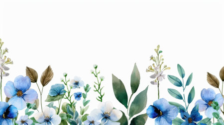 Discover an elegant floral arrangement featuring soft blue flowers and lush greenery, perfect for spring and summer decor projects or celebrations.の素材