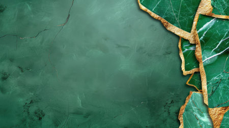 This stunning green marble background features elegant gold edges, perfect for various design projects, including wallpapers, invitations, and branding materials.の素材