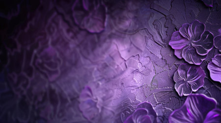 This captivating image features an elegant purple floral texture with intricate petals set against a rich decorative background, adding sophistication and beauty.の素材