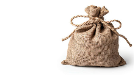 This burlap drawstring bag offers a rustic charm, perfect for gift wrapping or storage. Made from eco-friendly material, it combines style and functionality.の素材