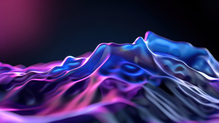 This image features a stunning display of vibrant waves in shades of blue, purple, and pink, creating an abstract design ideal for various creative projects.の素材