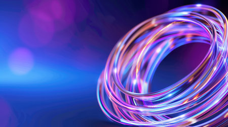 A vibrant composition featuring colorful light swirls against a bright background with a striking bokeh effect. Ideal for artistic projects.の素材