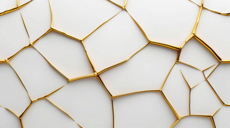 Captivating abstract background featuring golden geometric shapes against a white texture. Ideal for creative projects, designs, and modern art.の素材