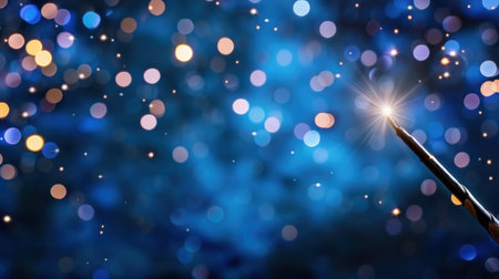 This enchanting image captures a sparkler emitting bright light against a dreamy bokeh background, creating a magical atmosphere perfect for celebrations and joyous moments.の素材