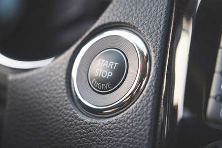 start-stop buttons on modern cars selective focusの写真素材