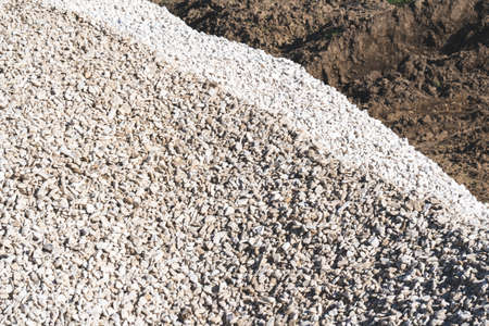 a large pile of rubble on the construction site, bulk materials for construction