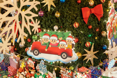 Moscow Russia January 11 2021. GUM in Moscow, Christmas and New Year festivities decoration of city streets. beautiful illumination of various city buildings at Christmas in Moscowのeditorial素材