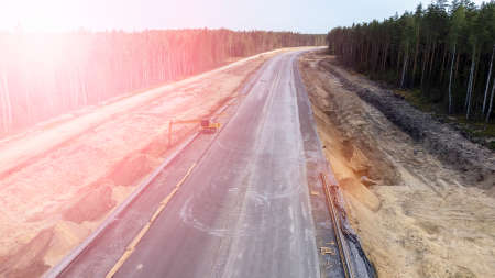 construction of a new toll road solar glare,の写真素材