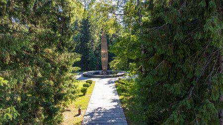 memorial complex at the site of the death of Yuri Alekseevich Gagarinのeditorial素材