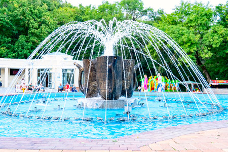 Fountain near the Smirnovsky mineral water springのeditorial素材