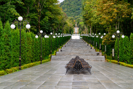 cascade staircase. Resort park. View from theのeditorial素材