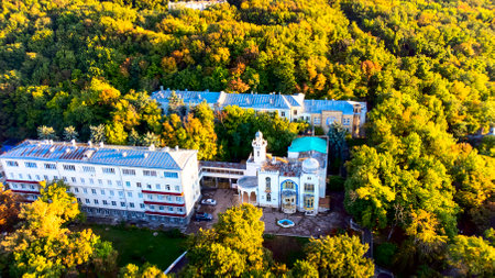 the main entrance to the resort park and the house