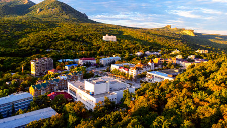 the main entrance to the resort park and the houseのeditorial素材