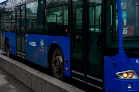Bus in Moscow on the garden ringのeditorial素材