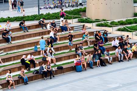 Square in front of Paveletsky Railway Stationのeditorial素材