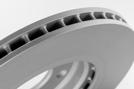 close-up brake discs on a white background, spareの写真素材