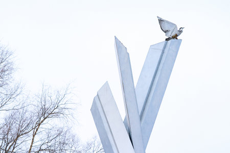 Bibirevo district in Moscow in winterのeditorial素材