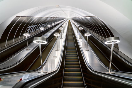 The metro station of the Bolshaya koltsevaya metroのeditorial素材