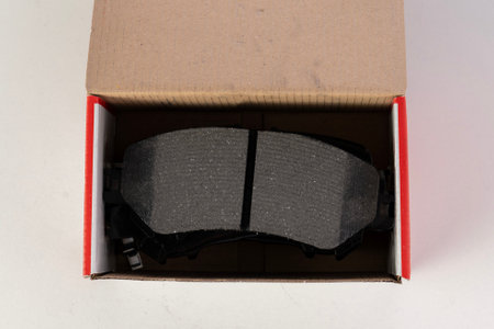 new brake pads for disc brakes close-upの写真素材