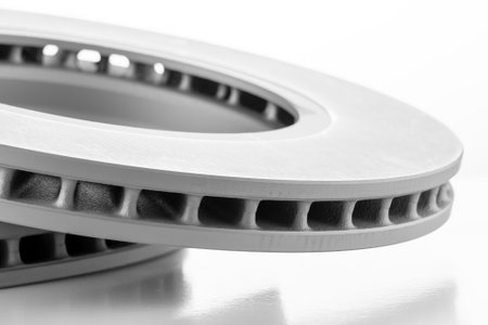 close-up brake discs on a white background, spareの写真素材