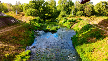 flood, spring flooding of rivers and lakesの写真素材